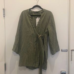 Zara green wrap dresses size small.
